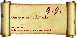 Gerendai Jákó névjegykártya